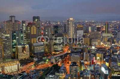 Skyline of Osaka Japan