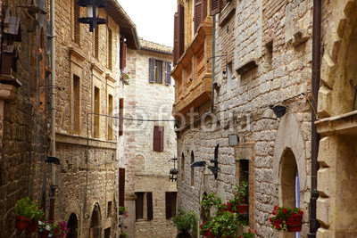 typical italian nook in tuscan village,