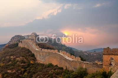great wall in sunset