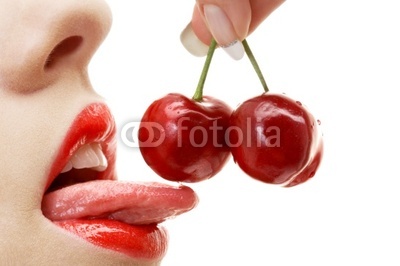 cherry, lips and tongue
