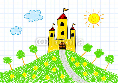 Drawing of yellow castle