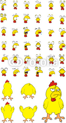 chicken cartoon set