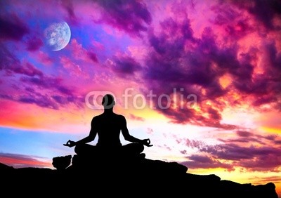 Yoga meditation silhouette pose