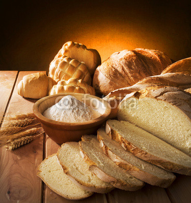 bread on the wooden table