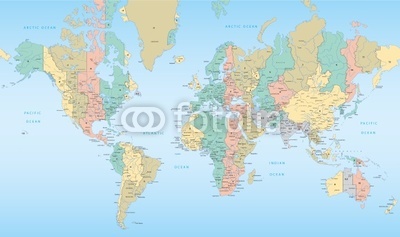 World map with Time Zones