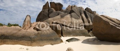 Granite's rocks on the beach, Seychelles
