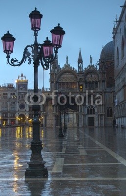 The Basilica and Clock Tower, St Mark's Square, Venice.