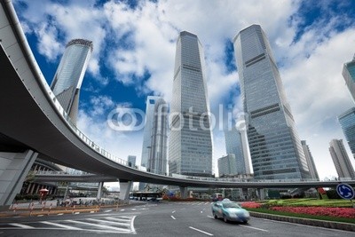 shanghai pudong downtown landscape