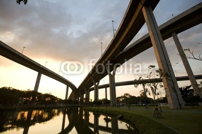 elevated express way at sunset