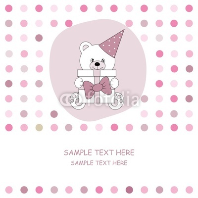 Bear with a gift. Greeting Card