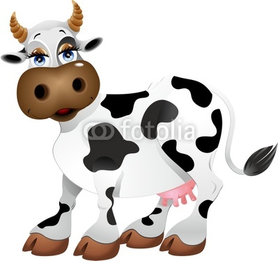 Mucca Cartoon-Cartoon Cow-Vector