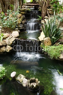 waterfall with pond
