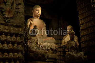 Thousand-year old Buddha from the Grottoes of Zhongshan Mountain
