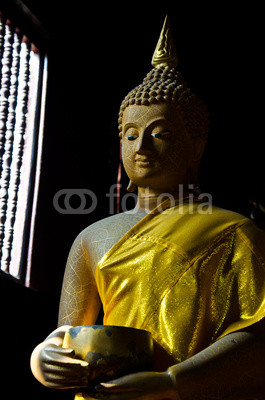 image of buddha  ancient art in north thailand temple