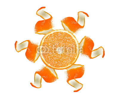 Orange peel and slice