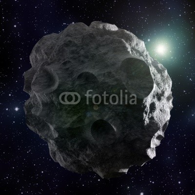 Asteroid covered with craters