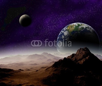 Abstract background of deep space. In the far future travel. New