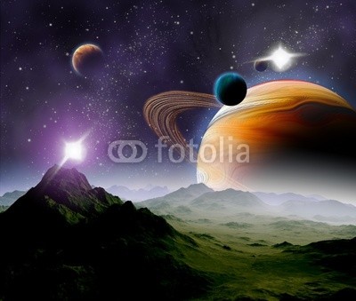 Abstract background of deep space. In the far future travel. New