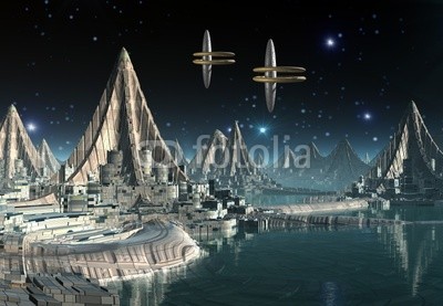 Futuristic Skyline from a city on an alien planet