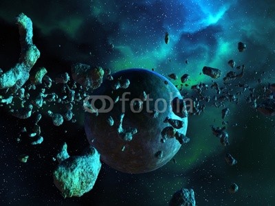Asteroid Field and Nebula