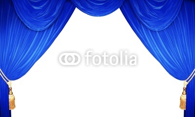 blaue Vorhänge eines Theaters