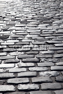 Cobblestone background with diminishing perspective