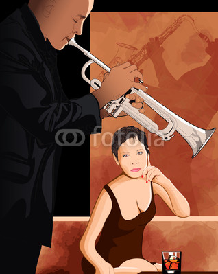 woman taking a glass in a jazz club