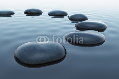 Pebbles in water.