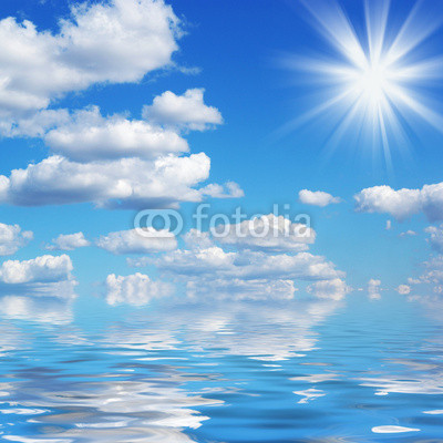 Sky and sun as background